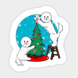 Christmas Bichon Tree Sticker